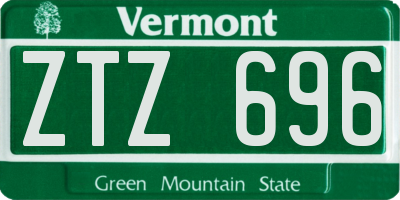 VT license plate ZTZ696
