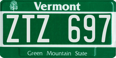 VT license plate ZTZ697