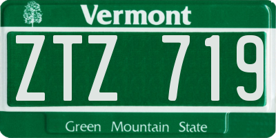 VT license plate ZTZ719