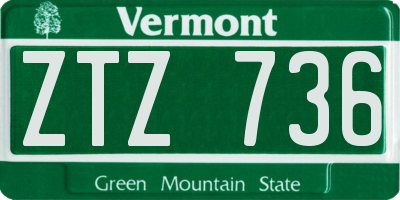 VT license plate ZTZ736