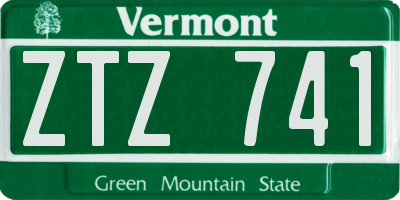 VT license plate ZTZ741