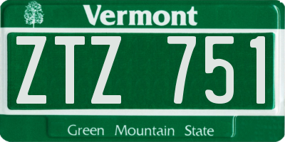 VT license plate ZTZ751
