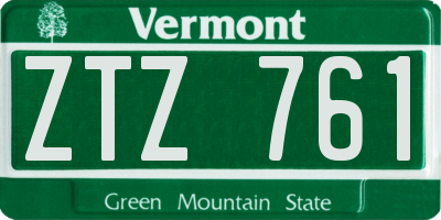 VT license plate ZTZ761