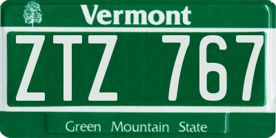 VT license plate ZTZ767