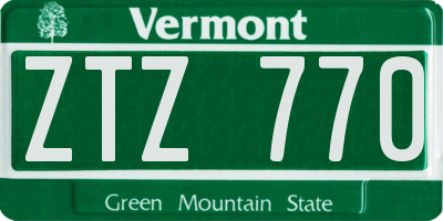 VT license plate ZTZ770