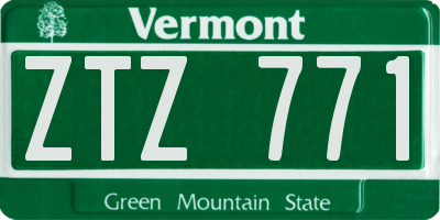 VT license plate ZTZ771