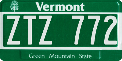 VT license plate ZTZ772
