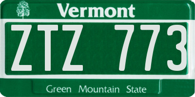 VT license plate ZTZ773