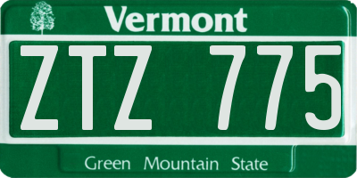 VT license plate ZTZ775