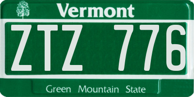 VT license plate ZTZ776