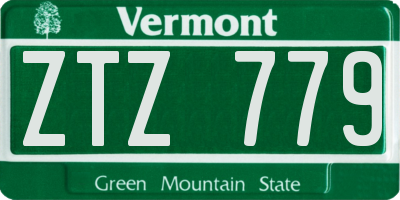 VT license plate ZTZ779