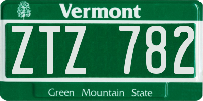 VT license plate ZTZ782