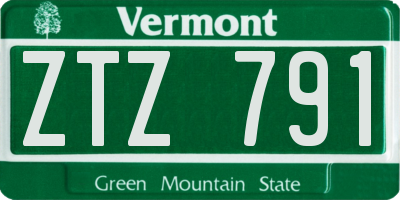 VT license plate ZTZ791