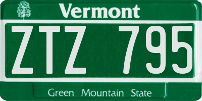 VT license plate ZTZ795