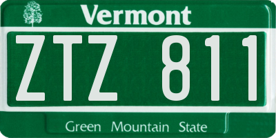 VT license plate ZTZ811