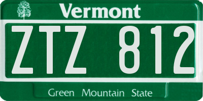 VT license plate ZTZ812