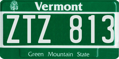 VT license plate ZTZ813