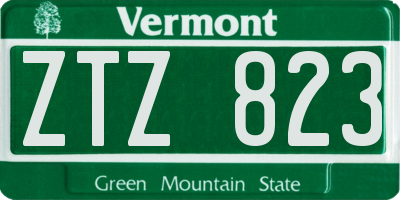 VT license plate ZTZ823
