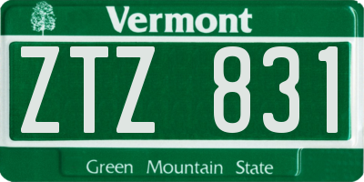 VT license plate ZTZ831