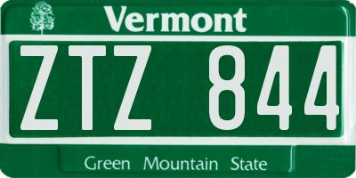 VT license plate ZTZ844