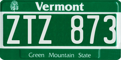 VT license plate ZTZ873