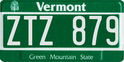 VT license plate ZTZ879