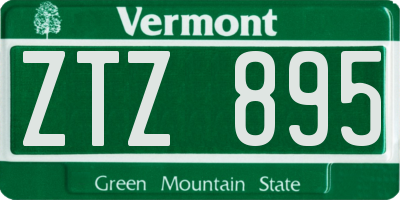 VT license plate ZTZ895