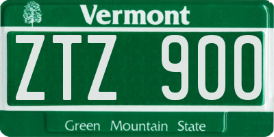 VT license plate ZTZ900