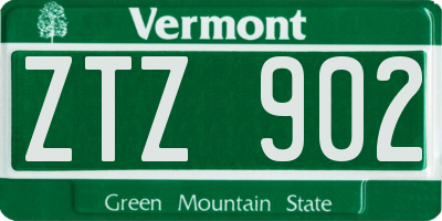 VT license plate ZTZ902