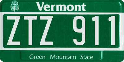VT license plate ZTZ911