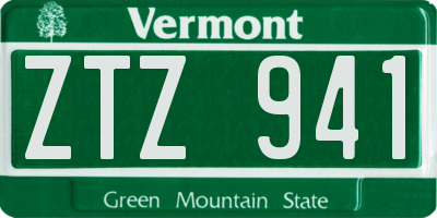 VT license plate ZTZ941