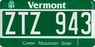 VT license plate ZTZ943