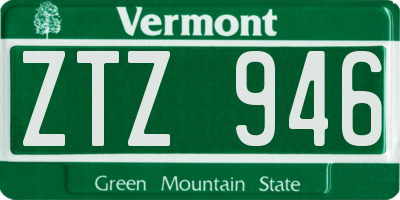 VT license plate ZTZ946