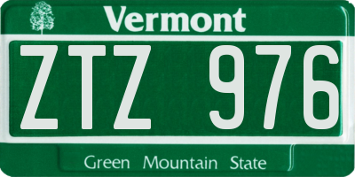 VT license plate ZTZ976