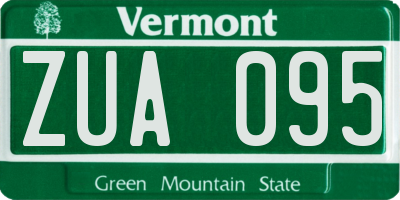 VT license plate ZUA095