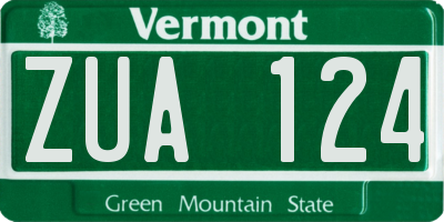 VT license plate ZUA124