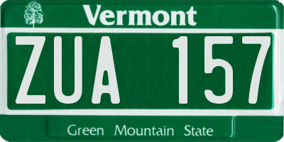 VT license plate ZUA157