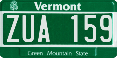 VT license plate ZUA159