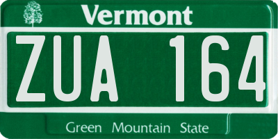 VT license plate ZUA164