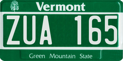 VT license plate ZUA165