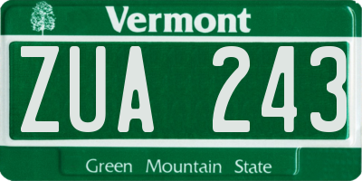 VT license plate ZUA243