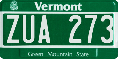 VT license plate ZUA273