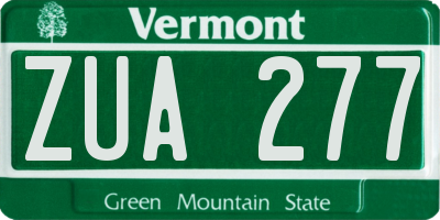 VT license plate ZUA277