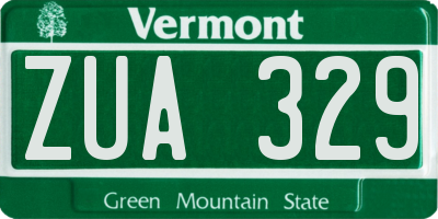 VT license plate ZUA329