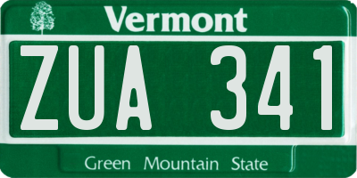 VT license plate ZUA341