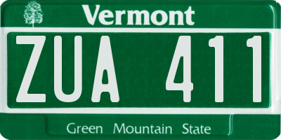 VT license plate ZUA411