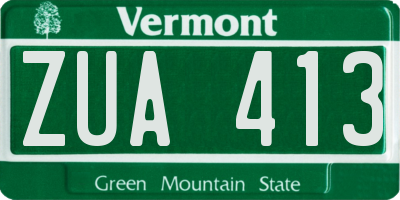 VT license plate ZUA413