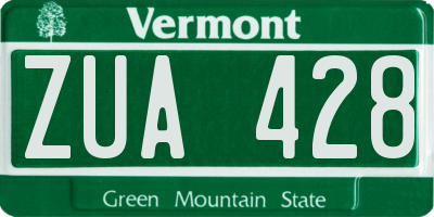 VT license plate ZUA428