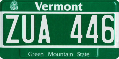 VT license plate ZUA446
