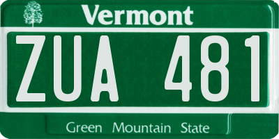 VT license plate ZUA481
